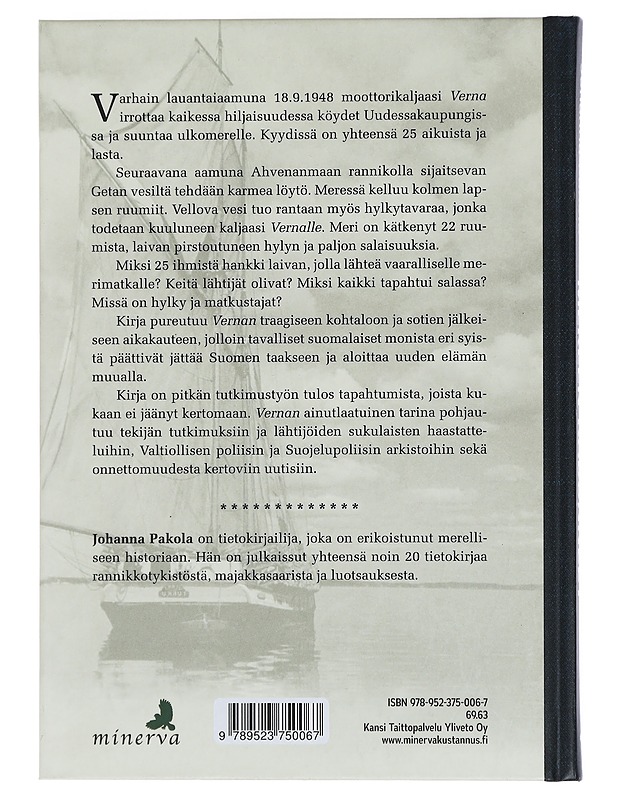 Mereen kadonneet : Vernan viimeinen matka 1948 - Pakola, Johanna - Historiakirjat - 10105464983 - 1