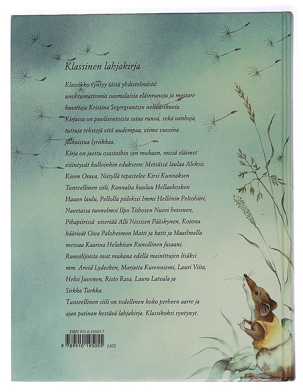 Tunteellinen siili ja muita suomalaisia eläinrunoja - Segercrantz, Kristina - Lastenkirjat - 10105465011 - 1