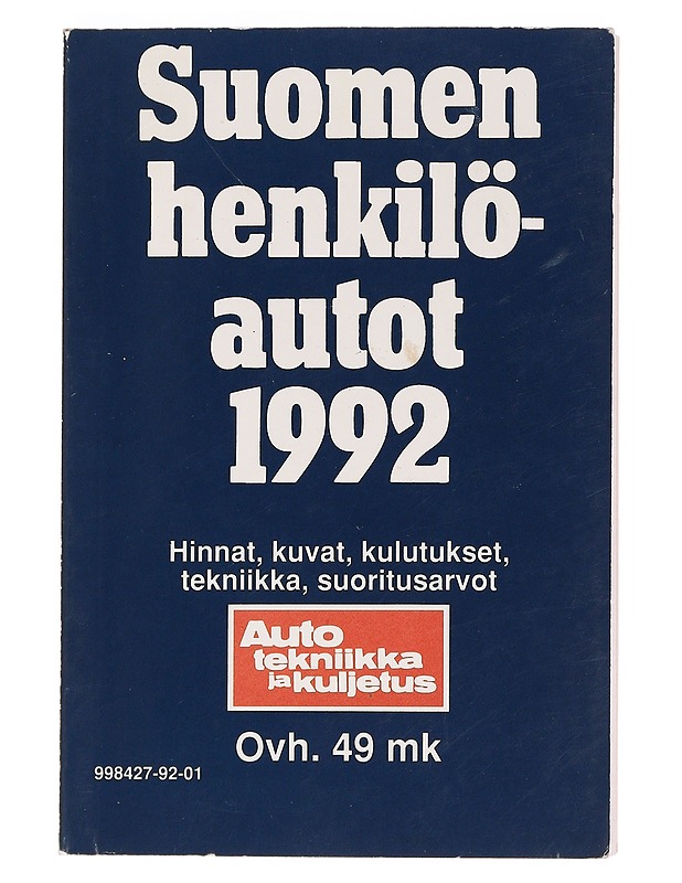Suomen hekilöautot 1992 -  Pertti Kakko - Harrastekirjat - 10105465043 - 0