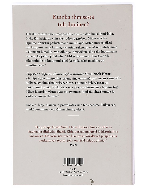 Sapiens : ihmisen lyhyt historia - Harari, Yuval Noah - Tietokirjat ja oppaat - 10105465080 - 1