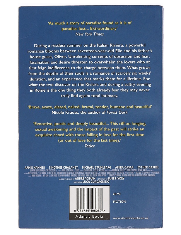 Call me by your name - André Aciman - Romaanit ja novellit - 10105465102 - 1