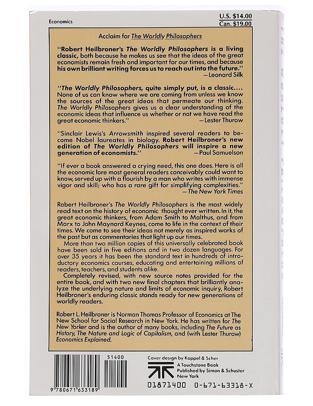 The Worldly Philosophers : the lives, times, and ideas of the great economic thinkers - Heilbroner, Robert L. - Tietokirjat ja oppaat - 10105465116 - 1