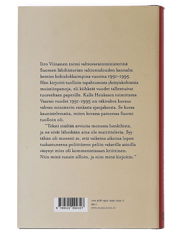Vaaran vuodet 1991-1995 : muistelmia ja päiväkirjamerkintöjä - Viinanen, Iiro - Elämäkerrat ja muistelmat - 10105465171 - 1