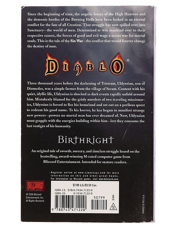 DIABLO : The Sin War, Book One - Richard A. Knaak - Fantasia- ja scifi - 10105465257 - 1