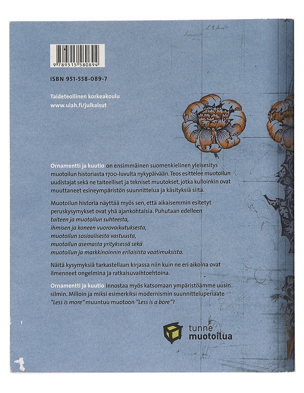 Ornamentti ja kuutio : johdatus modernin muotoilun historiaan - Susann Vihma - Historiakirjat - 10105465283 - 1
