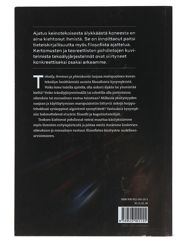 Tekoäly, ihminen ja yhteiskunta : filosofisia näkökulmia - Raatikainen, Panu - Tietokirjat ja oppaat - 10105465486 - 1