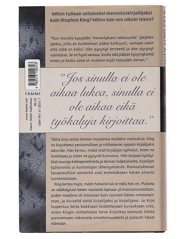 Kirjoittamisesta : muistelmia leipätyöstä - King, Stephen - Elämäkerrat ja muistelmat - 10105465590 - 1