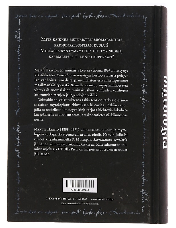 Suomalainen mytologia - Haavio, Martti - Historiakirjat - 10105465636 - 1