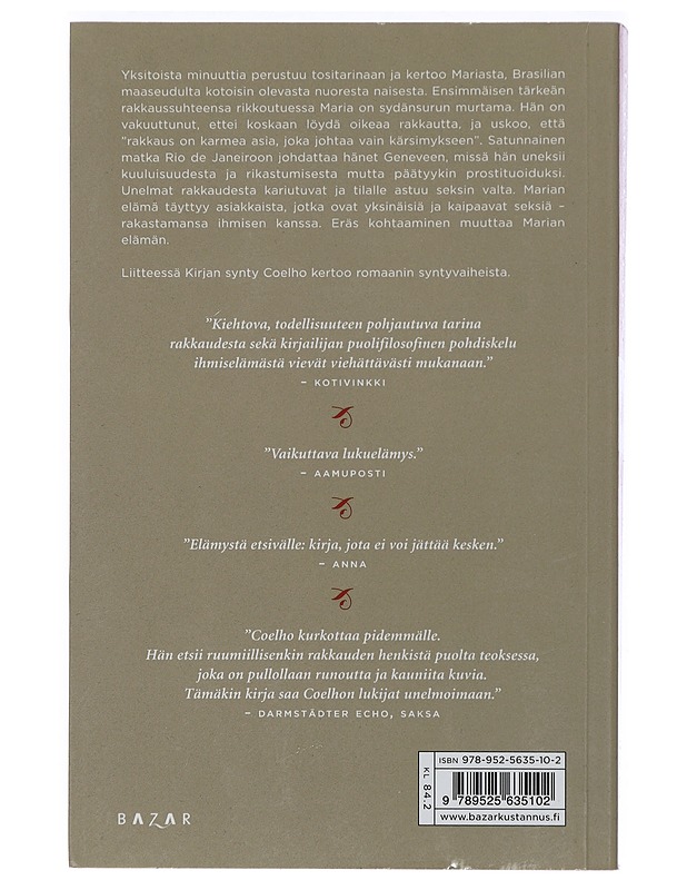 Yksitoista minuuttia - Coelho, Paulo - Romaanit ja novellit - 10105465665 - 1