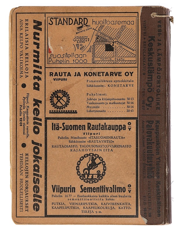 Viipurin puhelinluettelo 1938 - Historiakirjat - 10105465682 - 1