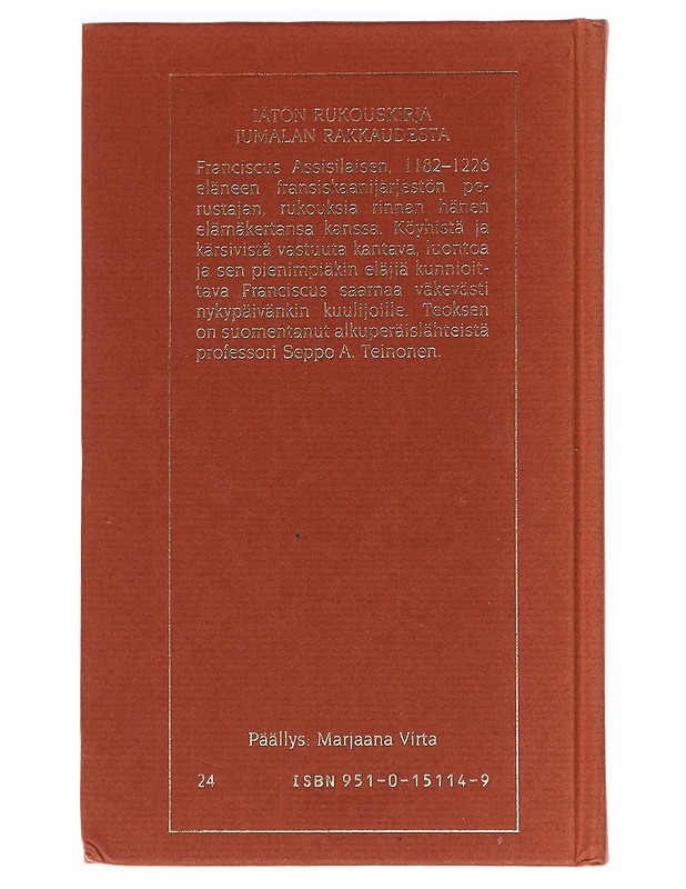 Aurinkolaulu - Fransiskus, Assisilainen, pyhä - Harrastekirjat - 10105465721 - 1