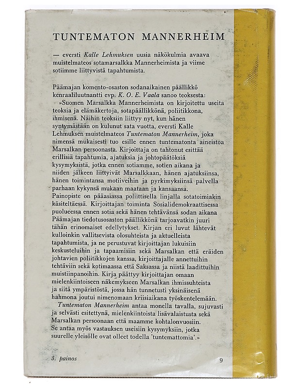 Tuntematon Mannerheim - Lehmus, Kalle - Elämäkerrat ja muistelmat - 10105465801 - 1