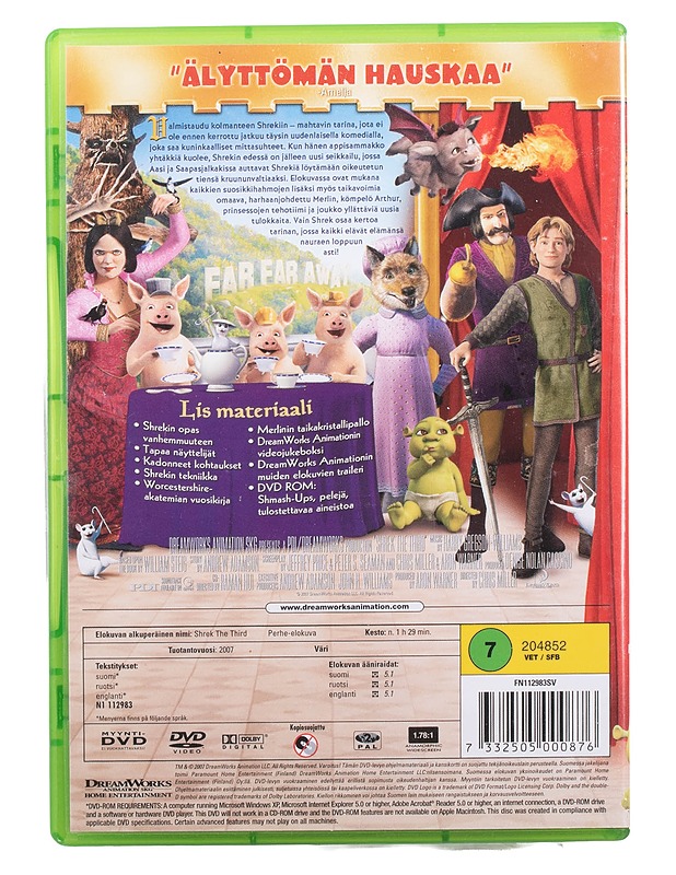Dreamworks Shrek Kolmas - DVD - DVD-elokuvat - 10105465817 - 1