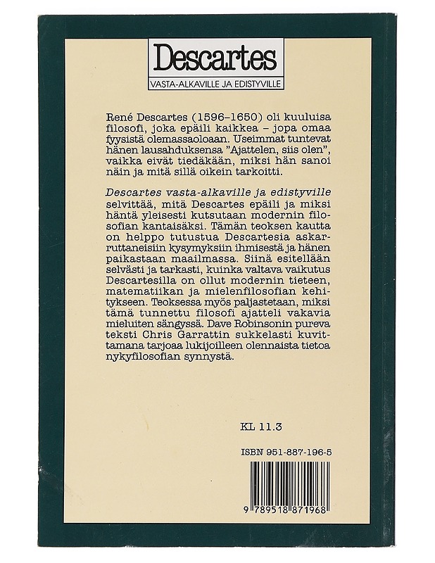 Descartes vasta-alkaville ja edistyneille - Robinson, Dave - Elämäkerrat ja muistelmat - 10105465834 - 1