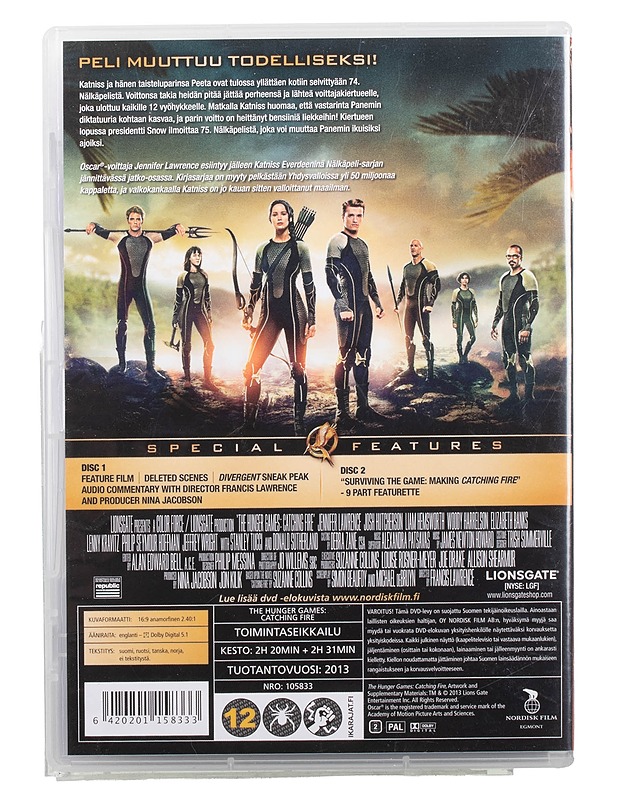 Nälkäpeli: Vihan Liekit - DVD - DVD-elokuvat - 10105465952 - 1