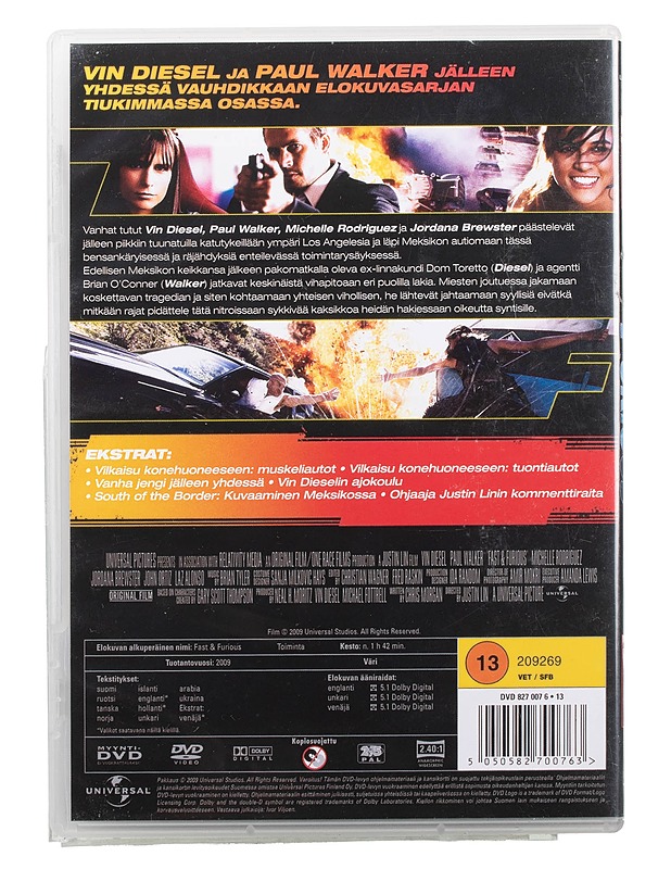 Fast & Furious - DVD - DVD-elokuvat - 10105465979 - 1
