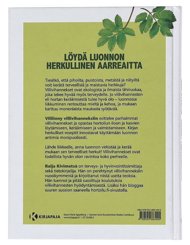Villiinny villivihanneksiin : elinvoimaa ja energiaa luonnosta - Raija Kivimetsä - Ruokakirjat - 10105466065 - 1