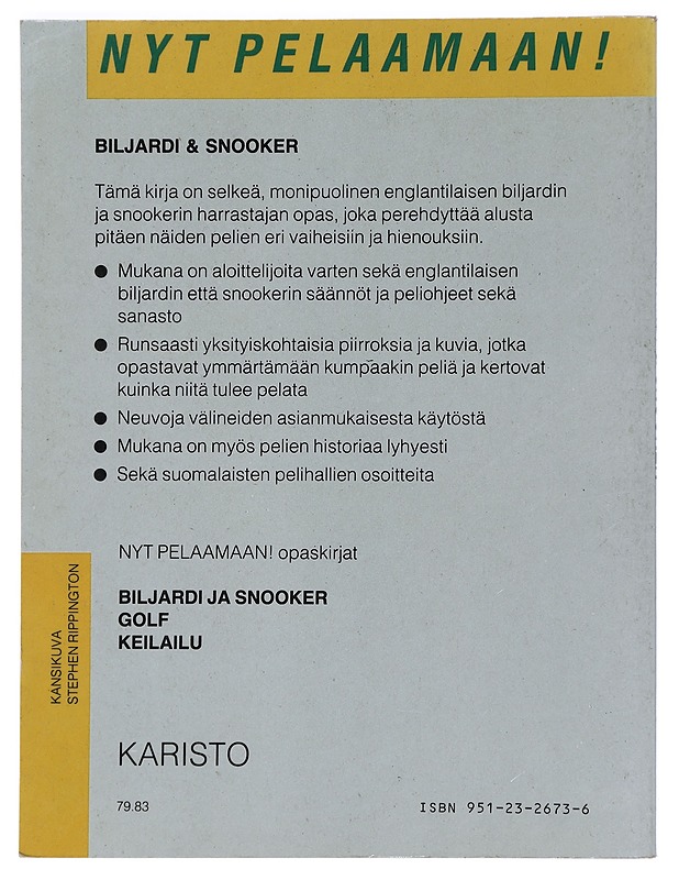 Biljardi & snooker - Morrison, Ian - Harrastekirjat - 10105466162 - 1