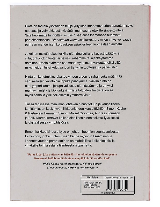 Hinnoittelun voima : miten kaikki pyörii hinnan ympärillä - Simon, Hermann - Tietokirjat ja oppaat - 10105466399 - 1