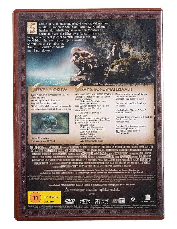 Taru Sormusten Herrasta: Kaksi Tornia - DVD - DVD-elokuvat - 10105466585 - 1
