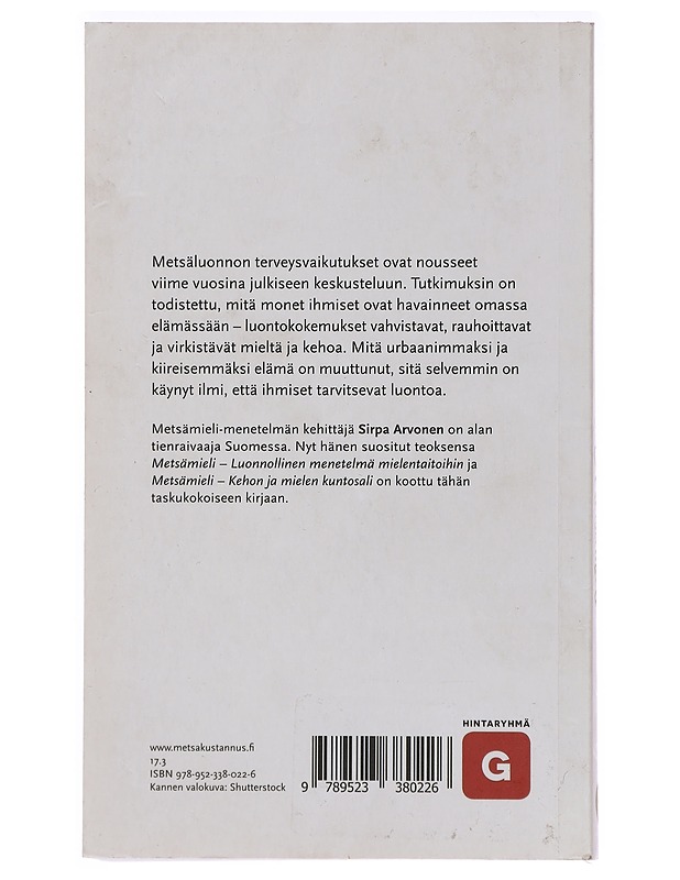 Metsämieli : mielen ja kehon taskukirja - Arvonen, Sirpa - Tietokirjat ja oppaat - 10105466601 - 1