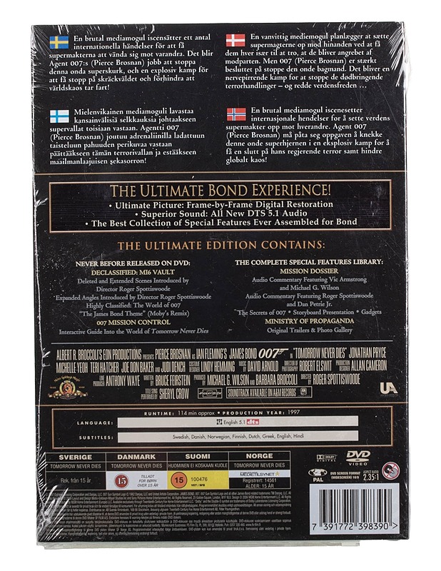 007 Tomorrow Never Dies - DVD - DVD-elokuvat - 10105466685 - 1