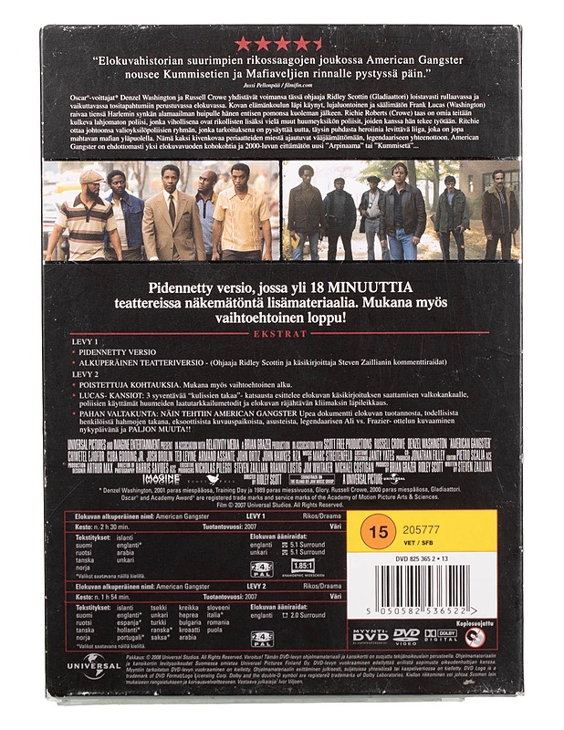 American Gangster - DVD - DVD-elokuvat - 10105466888 - 1