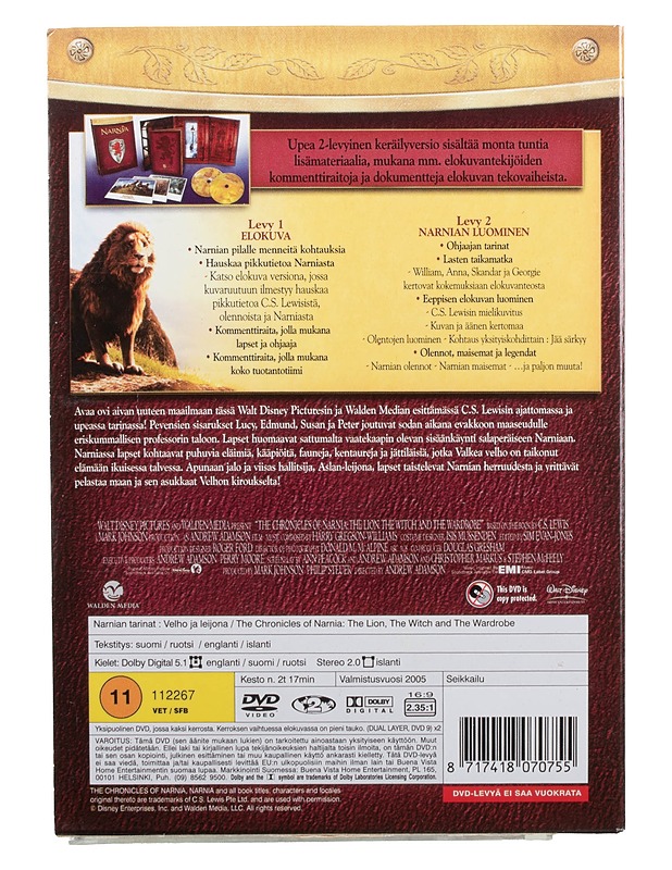 Narnian Tarinat: Velho Ja Leijona - DVD - DVD-elokuvat - 10105466894 - 1