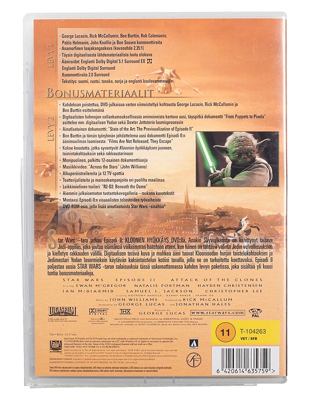 Star Wars Episode 2: Kloonien Hyökkäys -DVD - DVD-elokuvat - 10105466900 - 1