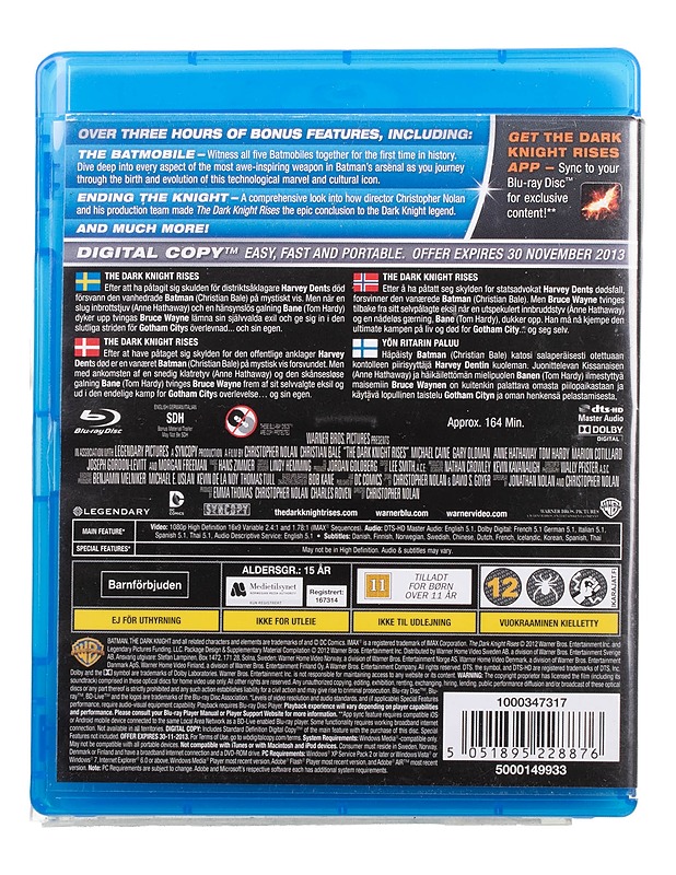 The Dark Knight Rises - Blu-Ray - Blu-ray-levyt - 10105466987 - 1