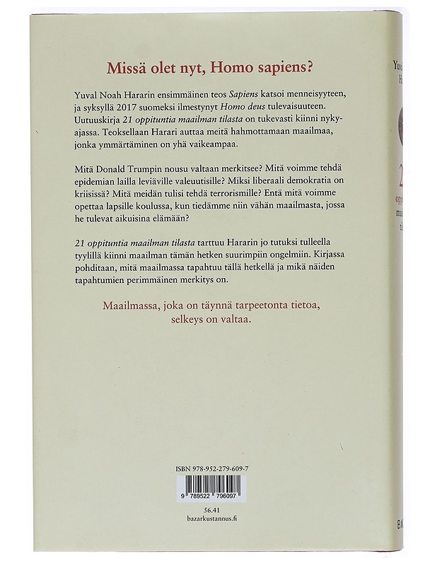 21 oppituntia maailman tilasta - Harari, Yuval Noah - Kirja lahjaksi - 10105467029 - 1