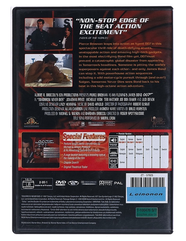 Tomorrow Never Dies - DVD - DVD-elokuvat - 10105467135 - 1