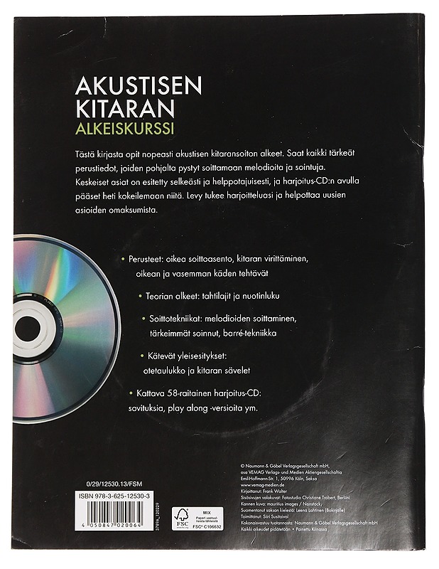 Akustisen kitaran alkeiskurssi : mukana harjoitus-CD - Walter, Frank - Musiikki- ja elokuvakirjat - 10105467153 - 1