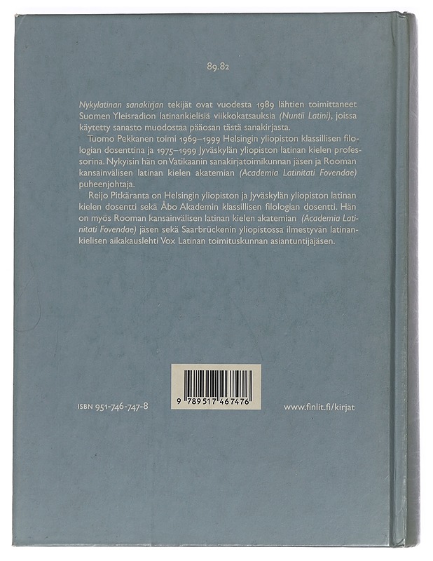 Nykylatinan sanakirja : suomi-latina-suomi = Lexicon hodiernae latinitatis : finno-latino-finnicum - Pekkanen, Tuomo - Matkaoppaat ja sanakirjat - 10105467155 - 1