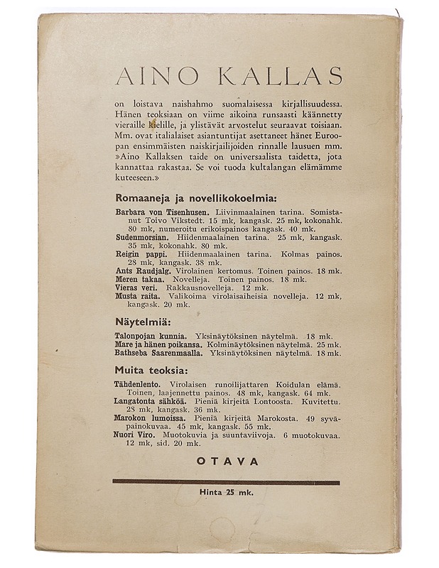 Sudenmorsian - Aino Kallas - Runot ja näytelmät - 10105467206 - 1