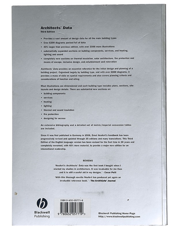 Architects' data - Neufert, Ernst - Harrastekirjat - 10105467221 - 1