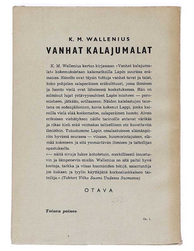 Vanhat kalajumalat - K.M. Wallenius - Romaanit ja novellit - 10105467249 - 1