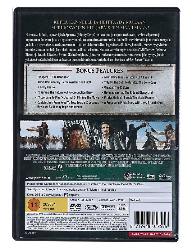 Pirates of the Caribbean: Kuolleen Miehen Kirstu - DVD - DVD-elokuvat - 10105467375 - 1