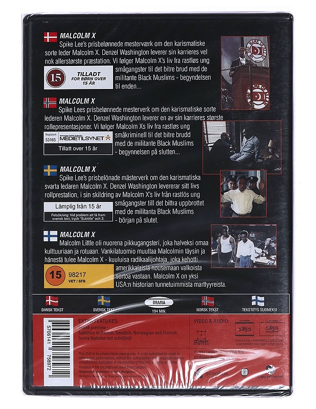 Malcolm X - DVD - DVD-elokuvat - 10105467397 - 1