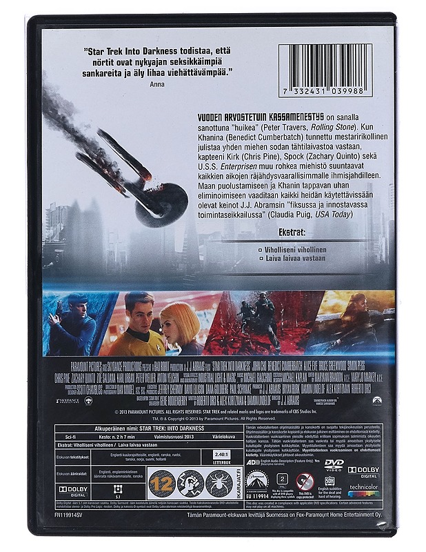 Star Trek Into Darkness - DVD - DVD-elokuvat - 10105467412 - 1
