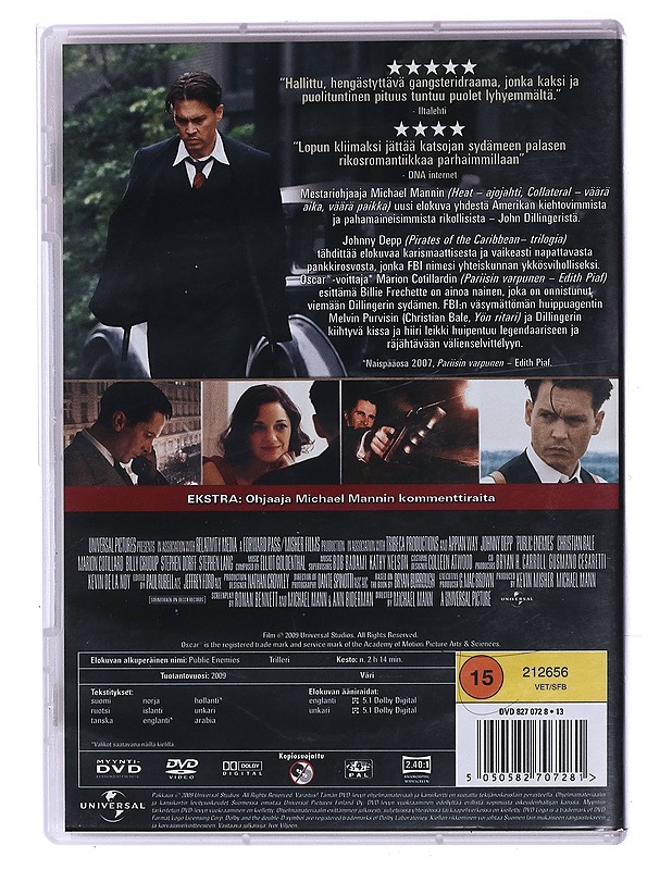 Public Enemies - DVD - DVD-elokuvat - 10105467414 - 1