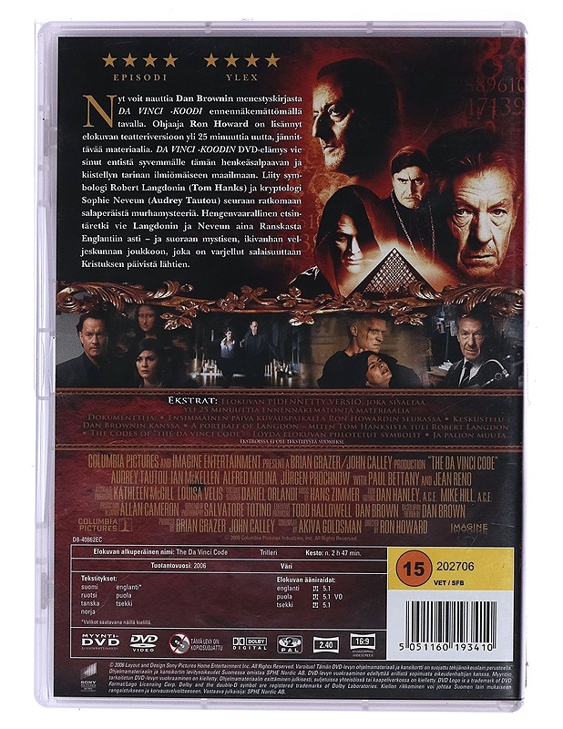 DaVinci Koodi - DVD - DVD-elokuvat - 10105467508 - 1