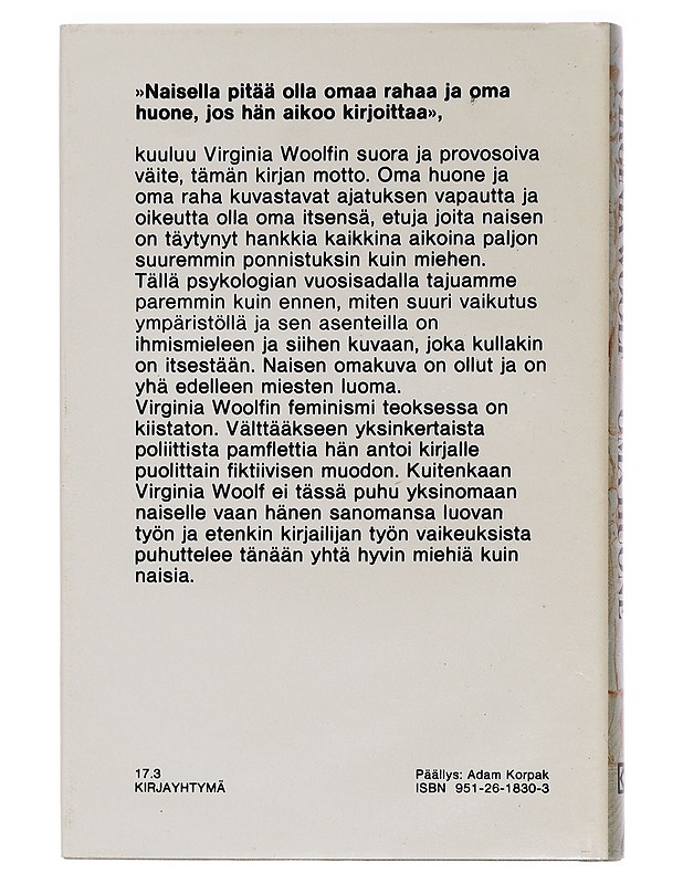 Oma huone - Woolf, Virginia - Romaanit ja novellit - 10105468005 - 1