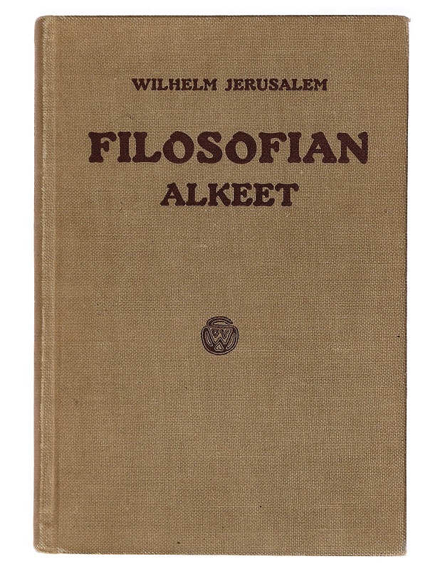 Filosofian alkeet - Wilhelm Jerusalem - Historiakirjat - 10105468195 - 0