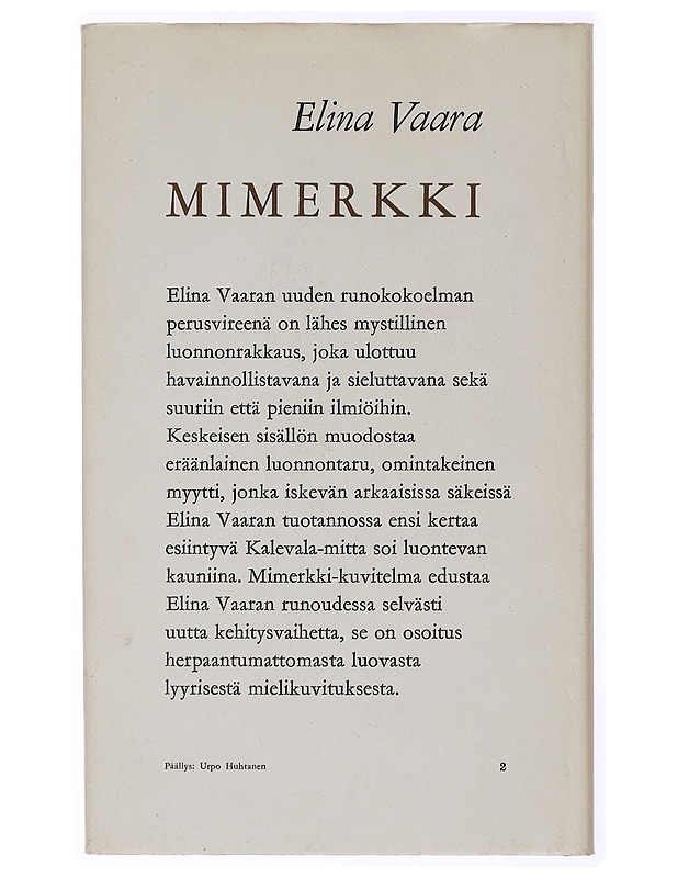 Mimerkki - Vaara, Elina - Runot ja näytelmät - 10105468265 - 1