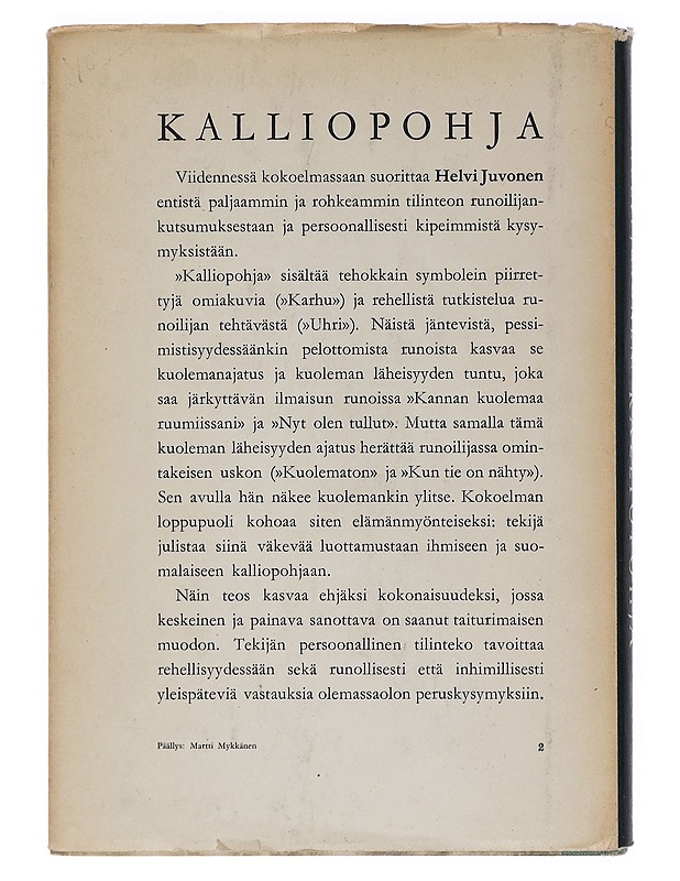 Kalliopohja - Helvi Juvonen - Runot ja näytelmät - 10105468281 - 1