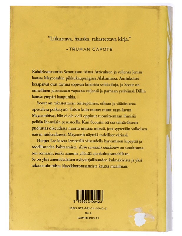 Kuin surmaisi satakielen - Lee, Harper - Romaanit ja novellit - 10105468282 - 1