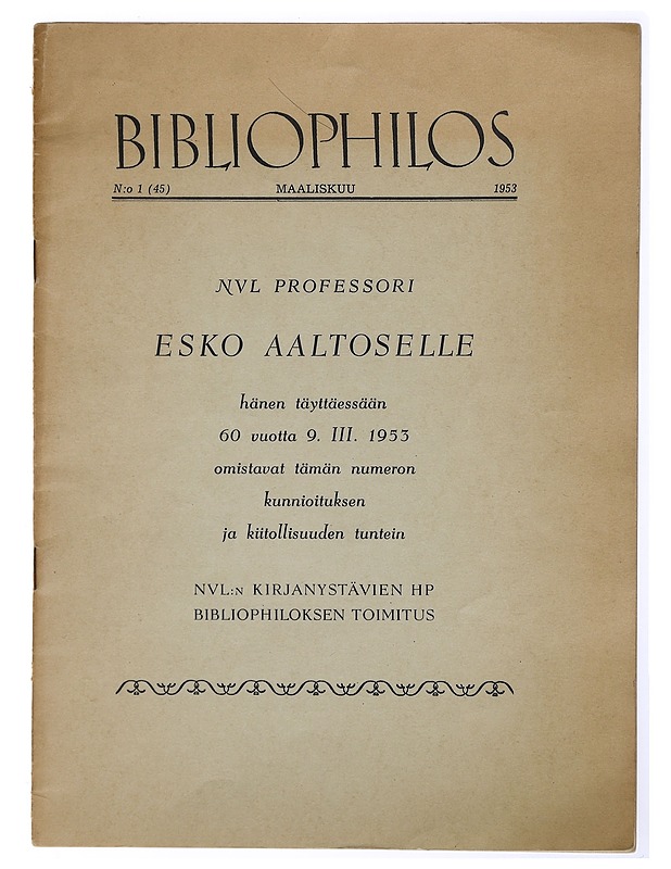 Bibliophilos - Aaltonen, Esko - Tietokirjat ja oppaat - 10105468288 - 0