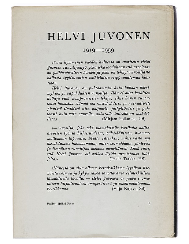 Sanantuoja - Helvi Juvonen - Runot ja näytelmät - 10105468424 - 1