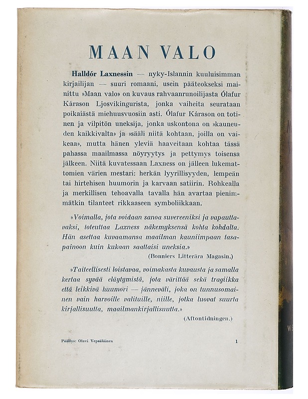 MAAN VALO - Kaunokirjallisuus - 10105468461 - 1